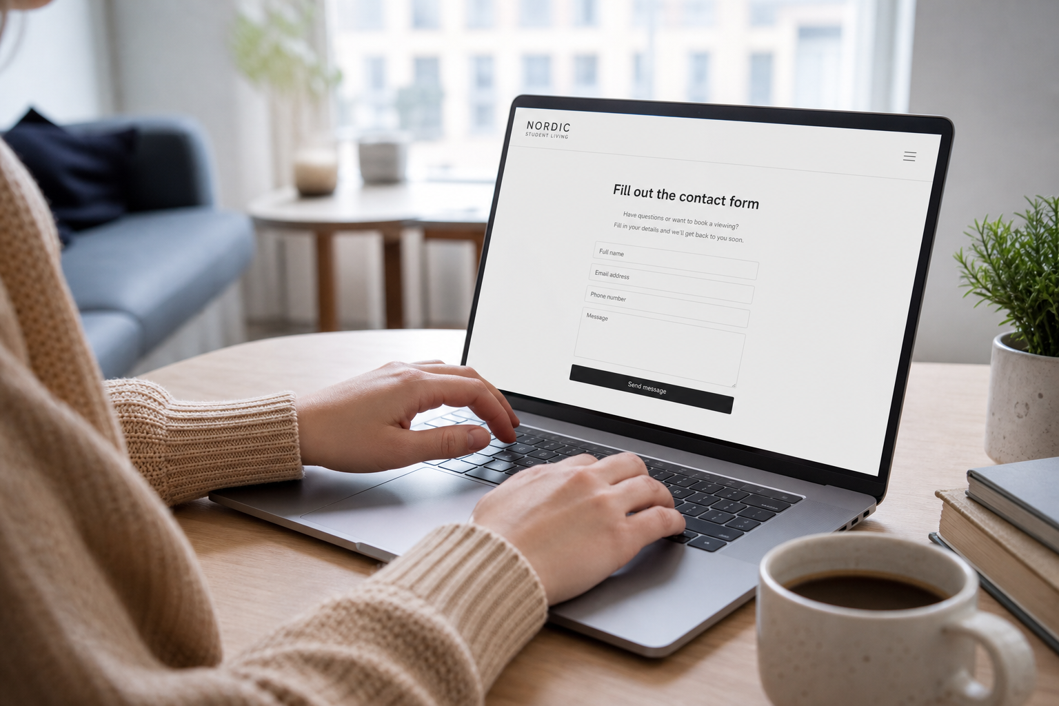 Fill the contact form from the property page